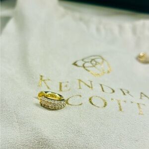 Kendra Scott Gold Pave Huggie Earrings